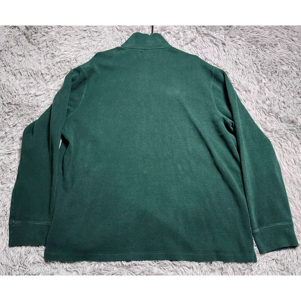 Polo Ralph Lauren Sweater Mens XXL 2XL Green Pony Knit Quarter Zip Mock Neck‎